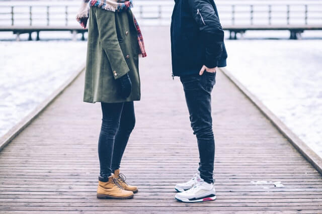 Man and Woman in winter boots