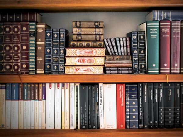 Law related books in shelves