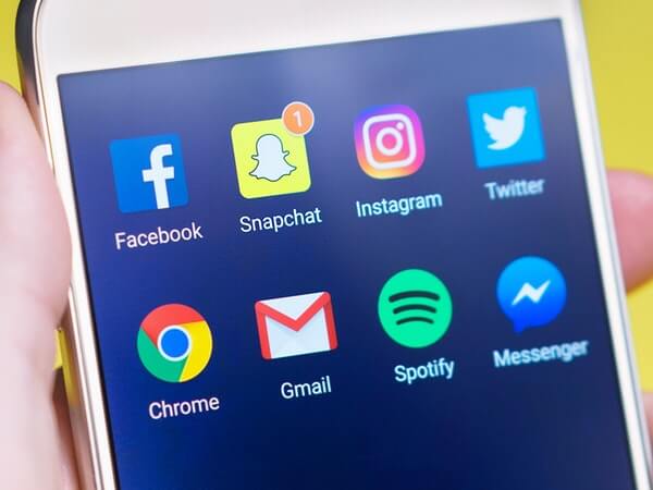 social media on smartphone