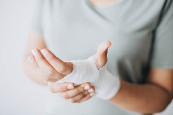 Bandage closeup hands