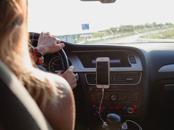 Woman inside a car