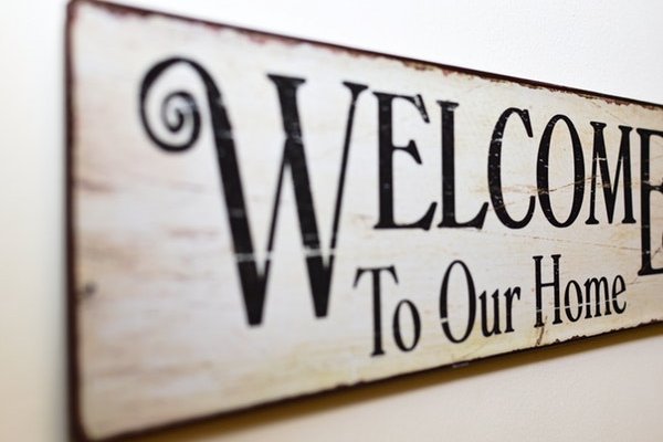 Welcome wooden board