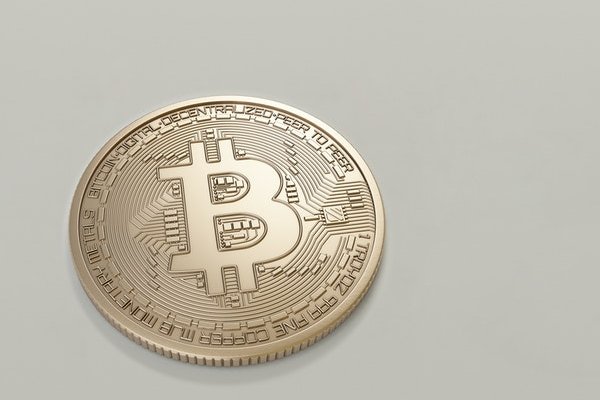 Round gold colored Bitcoin