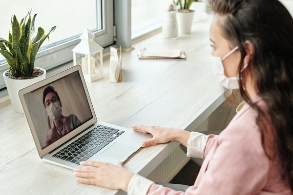 Woman making a video call
